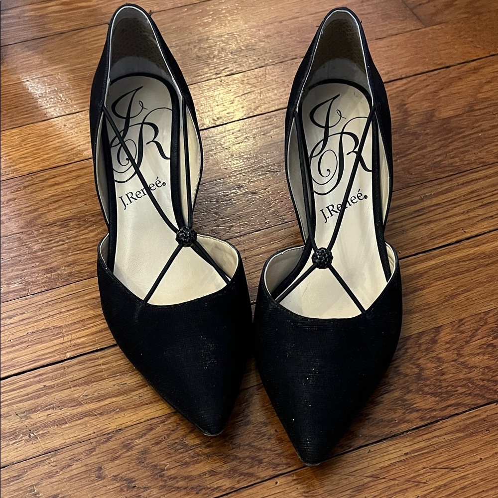 J.Renee Black Sparkle Flats